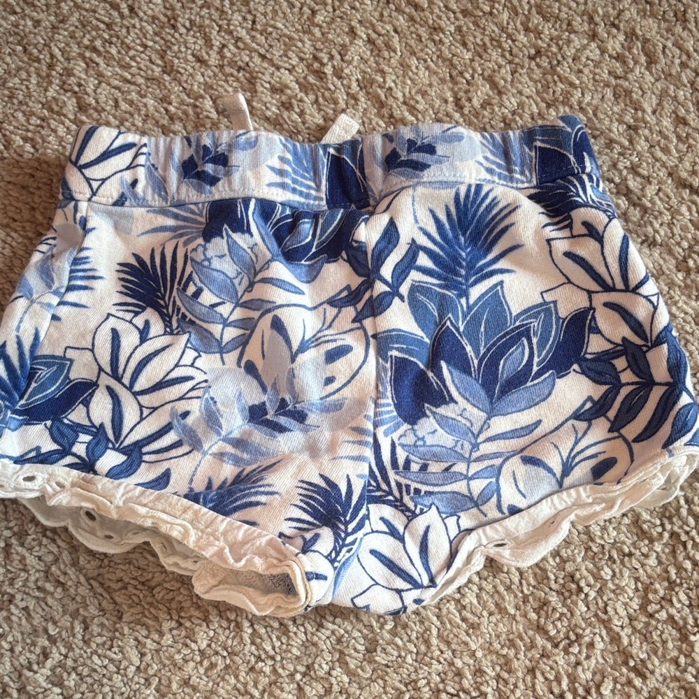 Janie and Jack Blue and White Floral Sleep Shorts - Picture 2 of 2